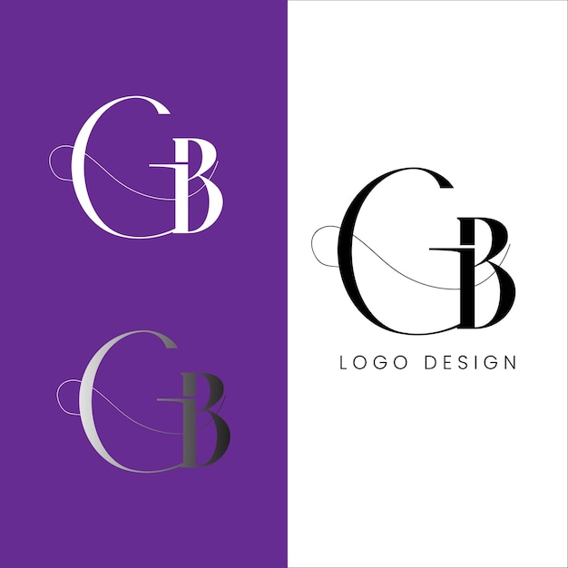 GB initial letter logo design