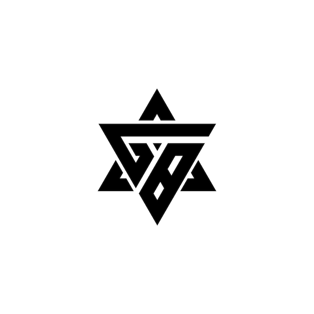 Gb 트라이앵글 모던 모노그램 로고 또는 Bg 트라이앵글 모던 모노그램 로고