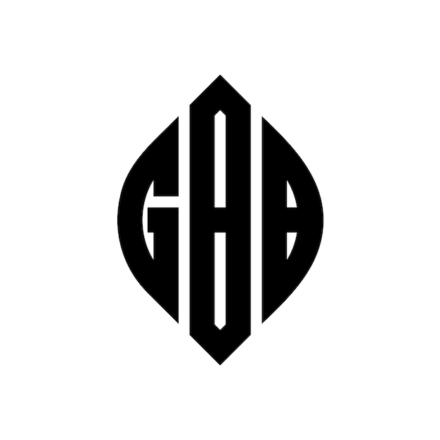 GBB circle letter logo design with circle and ellipse shape GBB ellipse letters with typographic style The three initials form a circle logo GBB Circle Emblem Abstract Monogram Letter Mark Vector