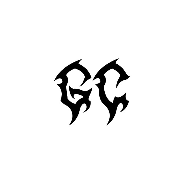GC モノグラム ロゴデザイン 文字 テキスト 名前 シンボル 単色 ロゴタイプ アルファベット 文字 シンプル ロゴ