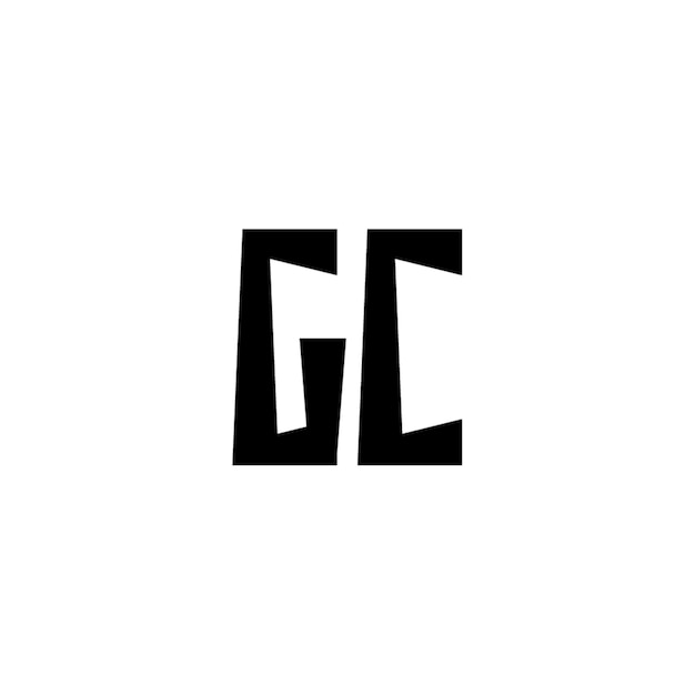 GC モノグラム ロゴデザイン 文字 テキスト 名前 シンボル 単色 ロゴタイプ アルファベット 文字 シンプル ロゴ
