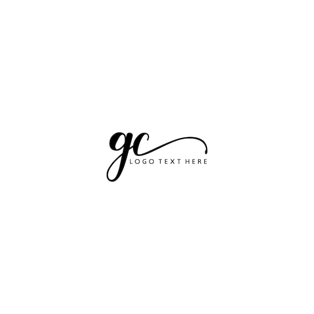 Логотип GC Script Style, логотип GC с монограммой инициалов, логотип GC