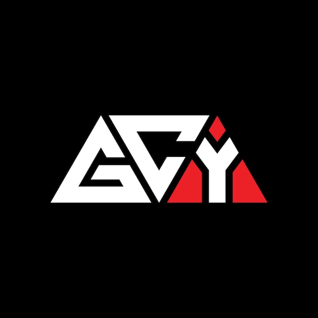 삼각형 모양의 GCY 삼각형 로고 디자인 모노그램 GCY 세각형 터 로고 템플릿 빨간색 GCY 사각형 로그 간단 우아하고 고급스러운 로고 GCY