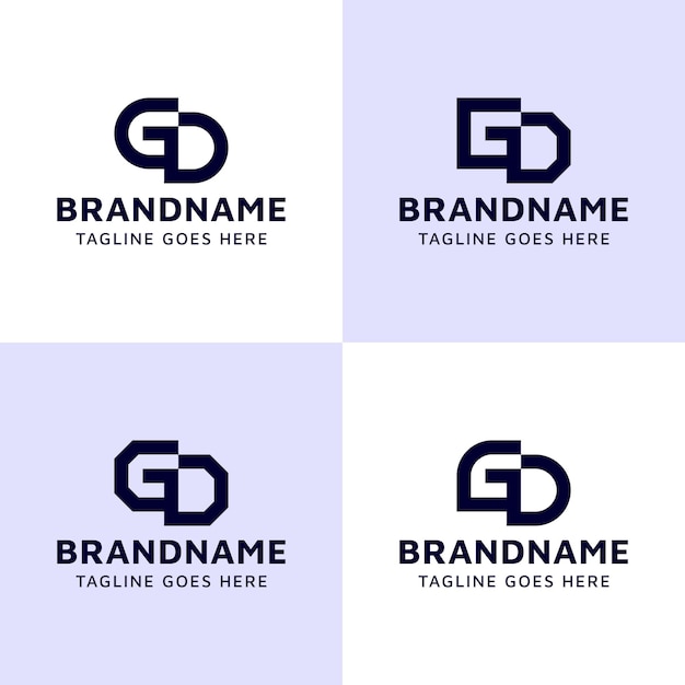 Vector gd letters monogram logo set geschikt voor alle bedrijven met de initialen dg of gd