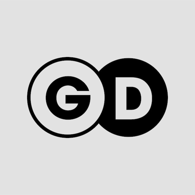 GD merk vector monogram GD letters met twee ronde pictogram