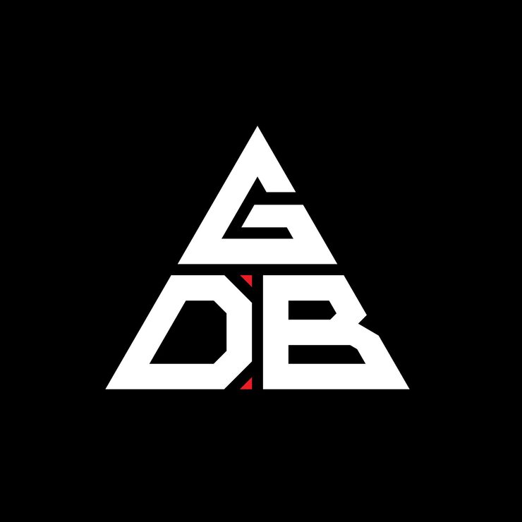 Vector 삼각형 모양의 gdb 삼각형 로고 디자인 모노그램 gdb 세각형 터 로고 템플릿과 빨간색 gdb 삼角형 로고 간단하고 우아하고 고급스러운 로고