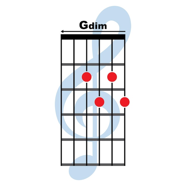 Vettore icona dell'accordo di chitarra gdim