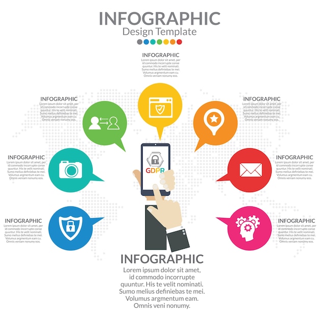 GDPR-concept infographic sjabloon.