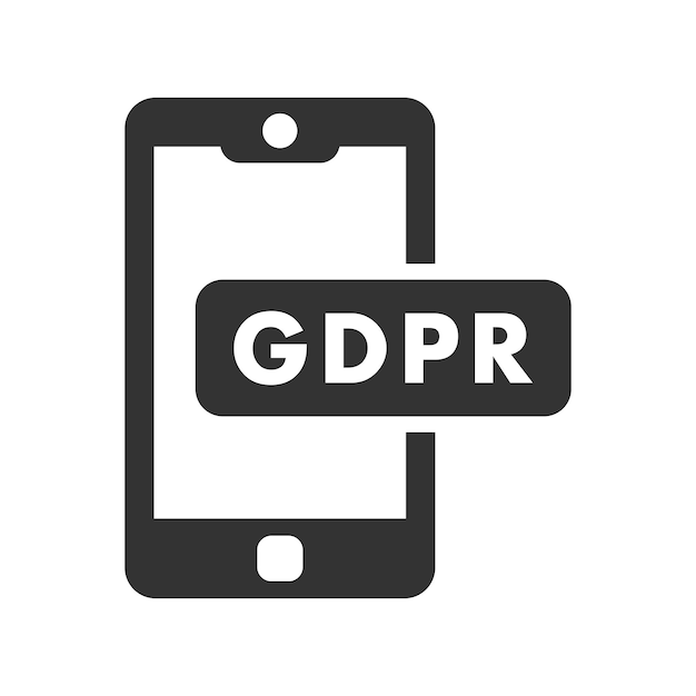 Вектор Икона безопасности для мобильных устройств gdpr