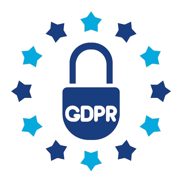 Gdpr rechtszaak Duotone illustratie