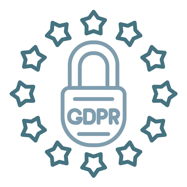 Gdpr rechtszaak Duotone illustratie