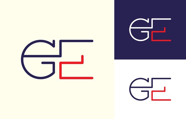 GE letter logo and alphabet design