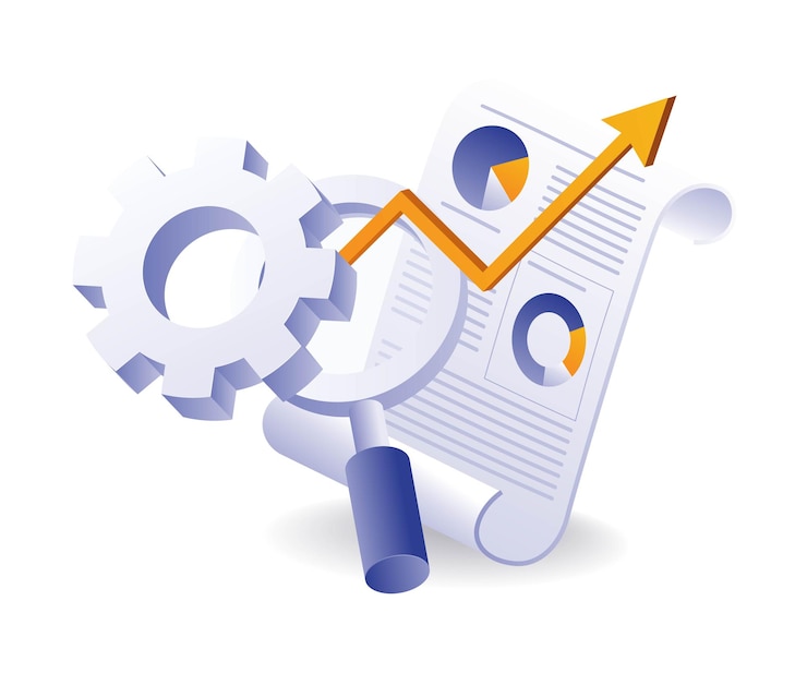 Vector gear analyseert gegevensgrafieken