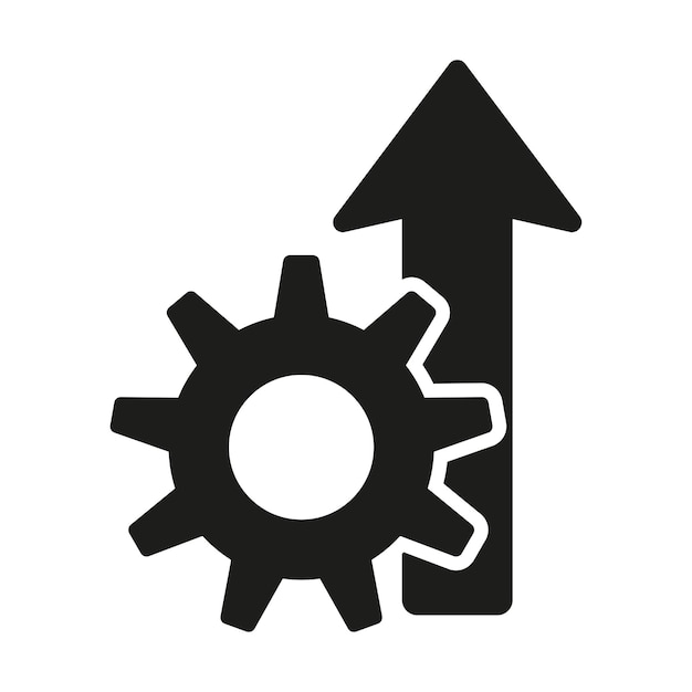 Gear arrow up icon Project management icon Vector illustration