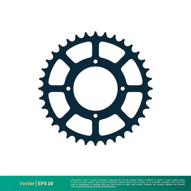 Шестерня Велосипед Значок Вектор Логотип Шаблон Иллюстрации Дизайн Вектор EPS 10