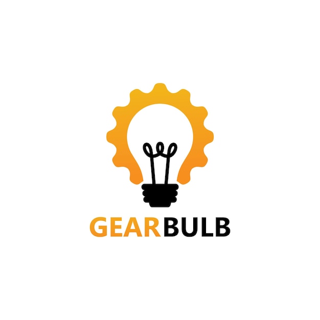 Gear bulb logo template design