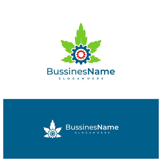 Gear Cannabis logo vector template Creative Cannabis logo design concepts