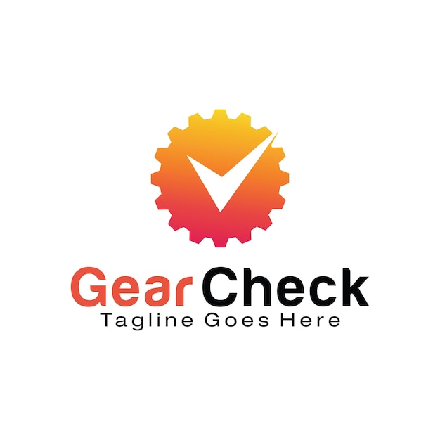 Gear Check logo design template