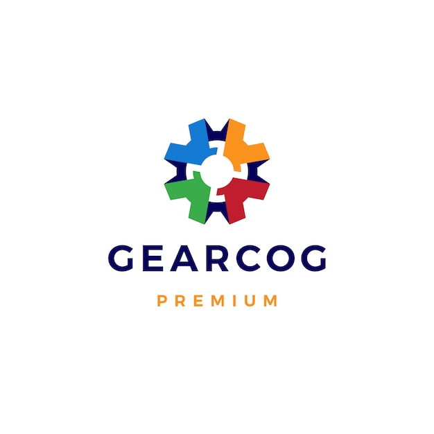 Gear cog cogs logo   icon  template colorful