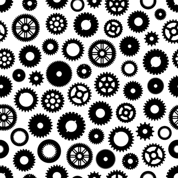 Vector gear or cog wheels seamless pattern background