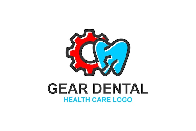 Gear and dental logo design dentistry tool equipment icon symbol