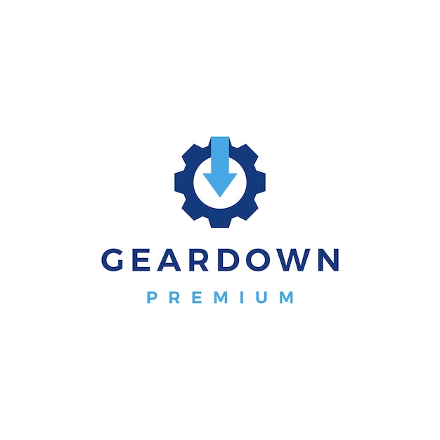 Gear down arrow logo