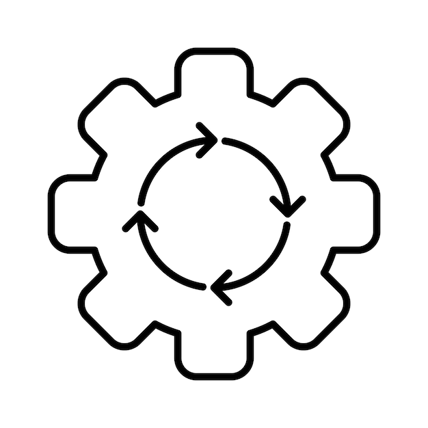 Gear en cirkel automatisering overzicht pictogram vectorillustratie