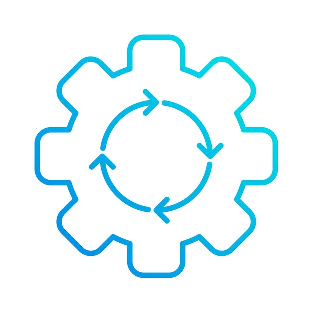 Gear en cirkel systeem automatisering gradiënt overzicht pictogram vectorillustratie