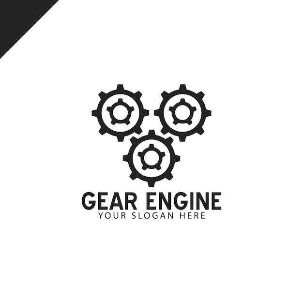 Vector gear engine company logo simple design vector