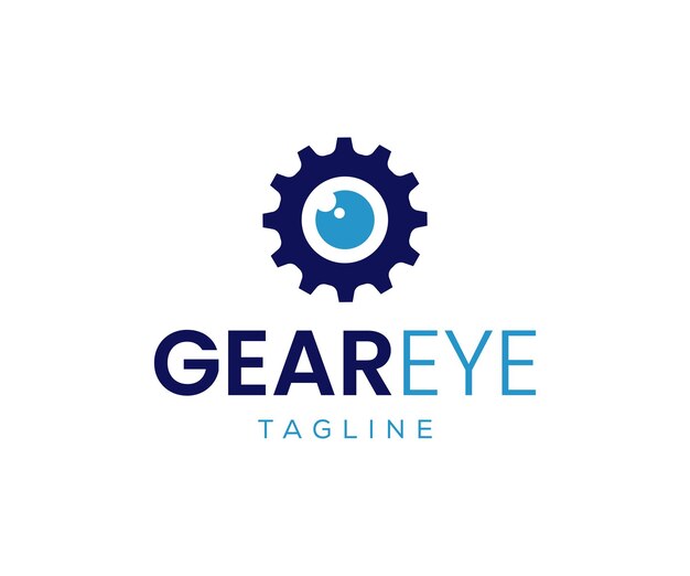 Логотип gear eye, шаблон логотипа eye