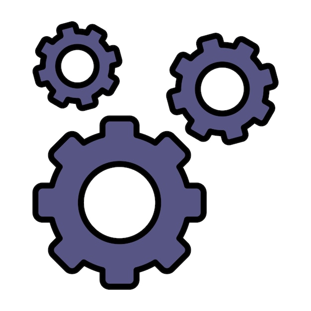 Vector gear flat illustration