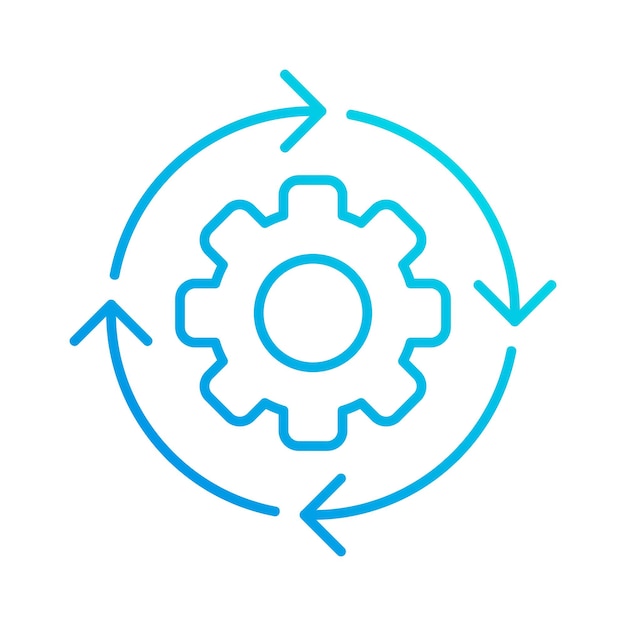 Gear herladen systeem automatisering gradiënt overzicht pictogram vectorillustratie