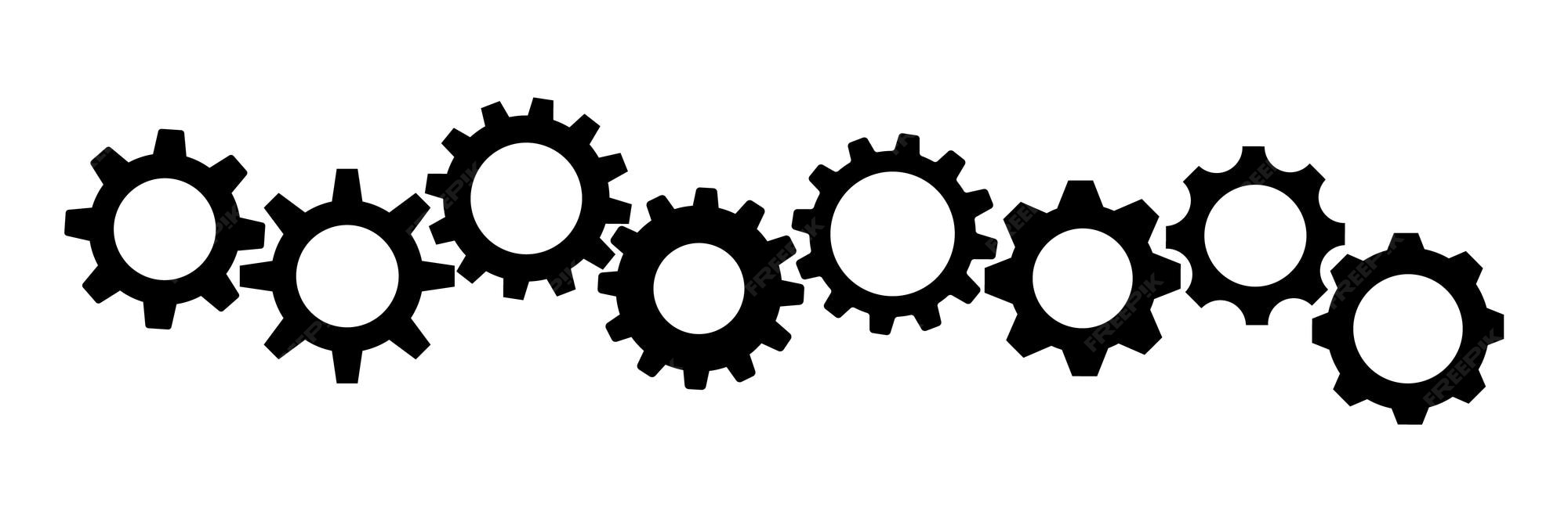 Premium Vector Gear icon flat design gears on a white background