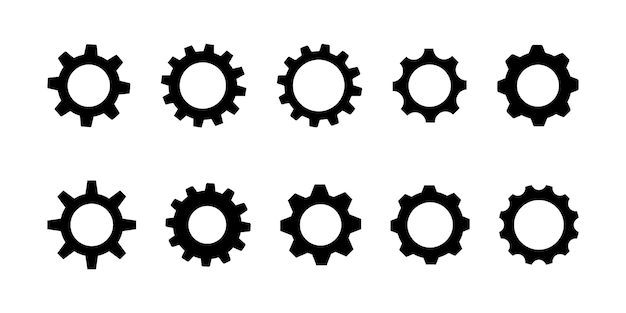 Gear icon flat design Gears on a white background Mechanism wheels logo Vector illustration