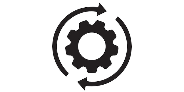 Vector gear icon on transparent background.