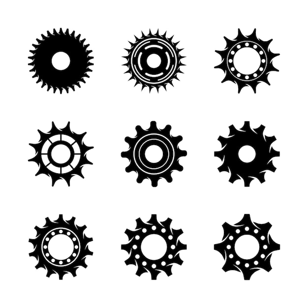 Vector gear icon vector set clockwork illustration sign collection mechanics symbol