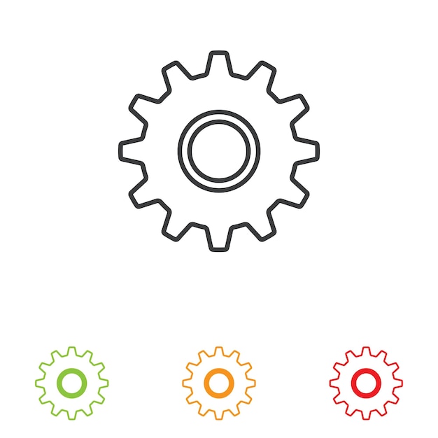 Gear icon vector set clockwork illustration sign collection Mechanics symbol