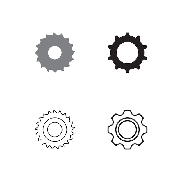 Gear illustration logo icon vector flat design template and symbol