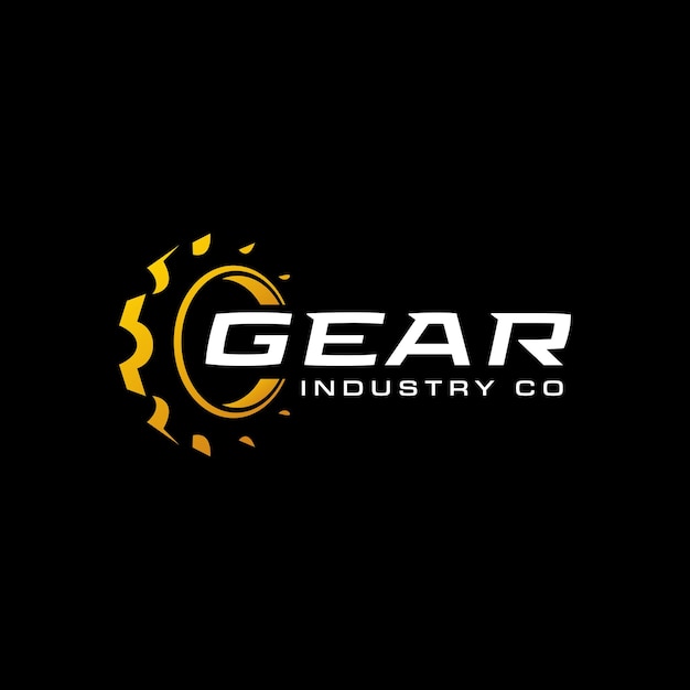 Vector gear industry logo design template