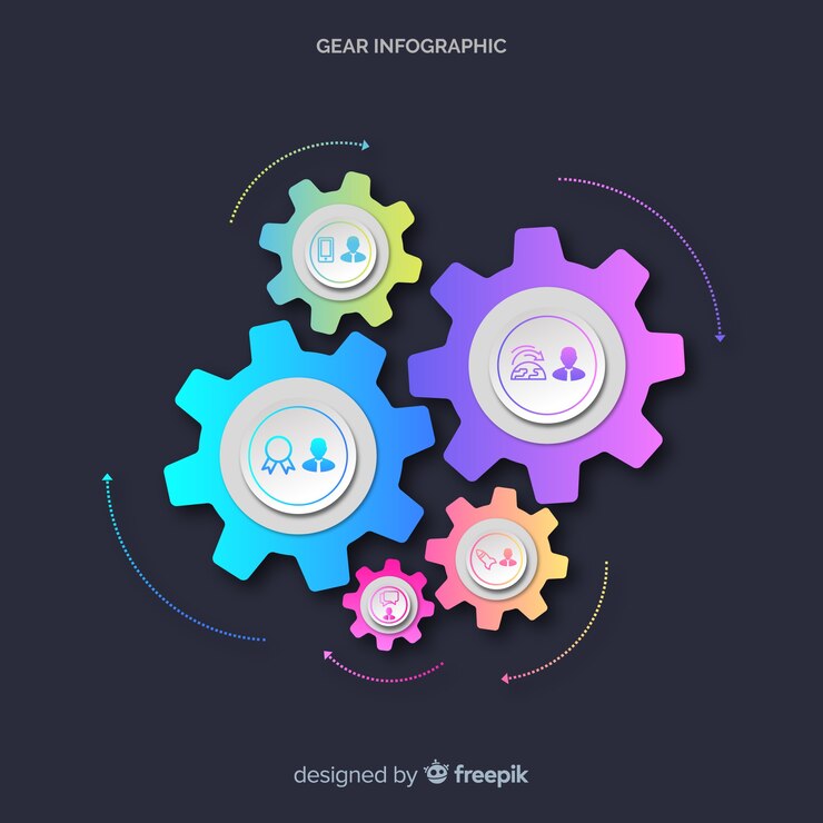 Vector gear infographic