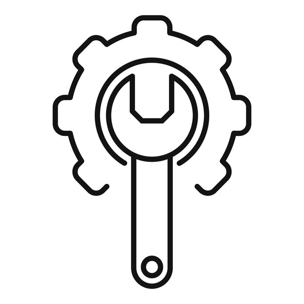 Vector gear key icon outline vector eco united global nations