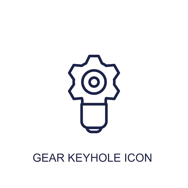 gear keyhole icon white background