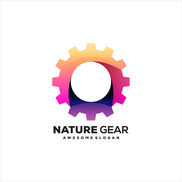 Gear kleurrijk logo verloop ontwerp