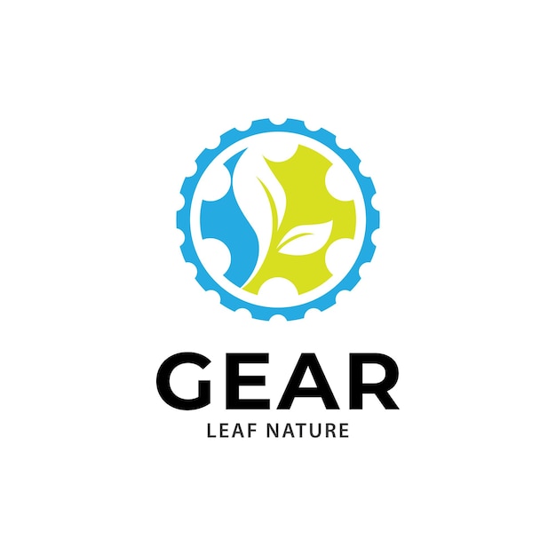 Логотип Gear leaf, векторный шаблон логотипа