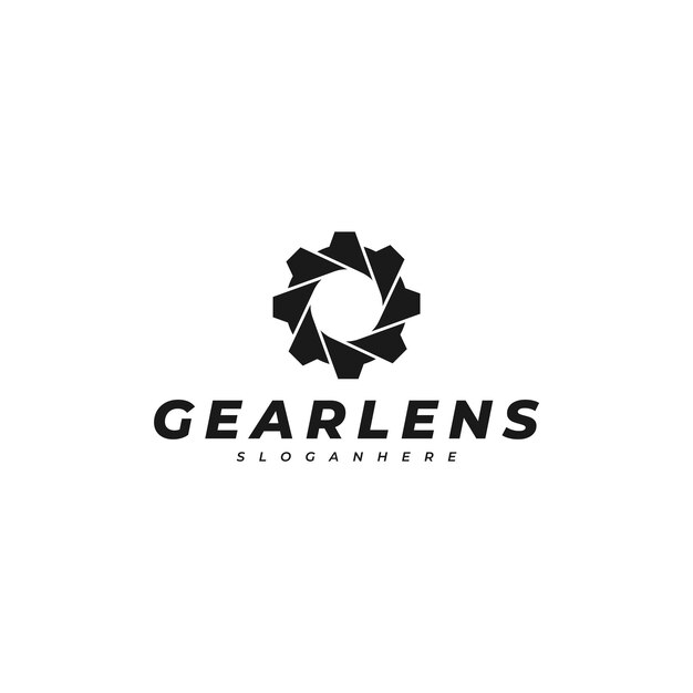 Vector gear and lens logo design vector