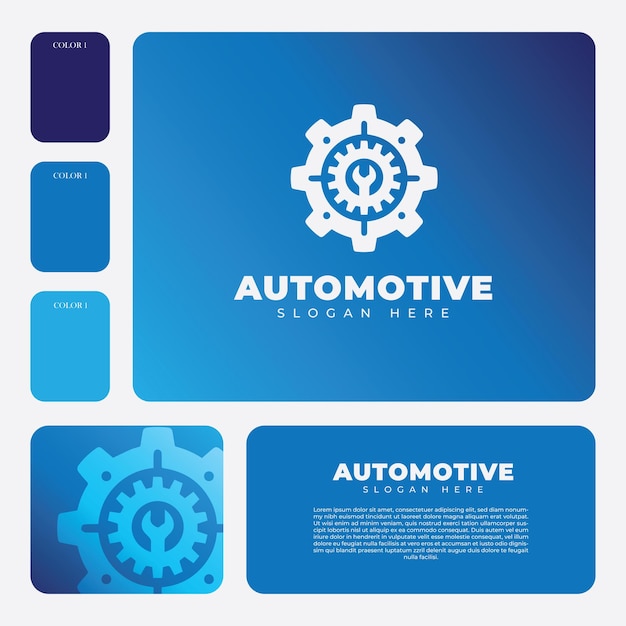 Vector gear logo design suitable for automotive industry brands