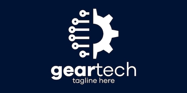 Gear logo design technology icon vector illustration