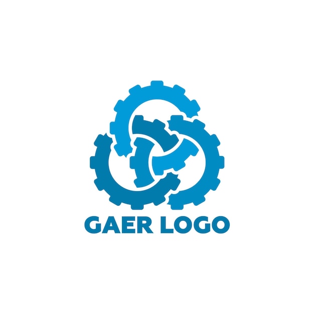 Gear logo template design vettoriale, emblema, concetto di design, simbolo creativo, icona