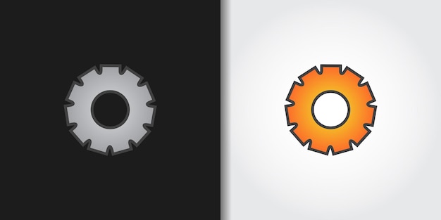 Vector gear machine logo set