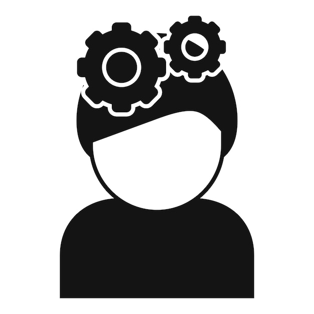 Gear man druk icoon eenvoudige vector Gezondheidsangst